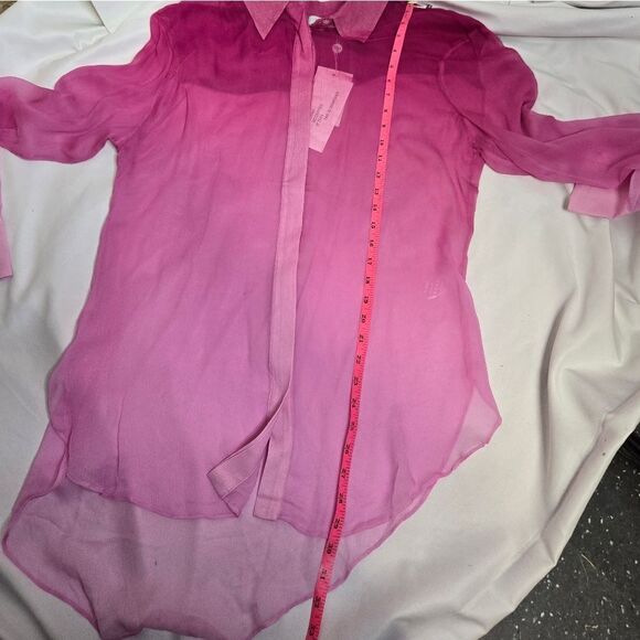 NEW Rat & Boa ombre pink sheer Diaz oversized chiffon‎ blouse XXL - Picture 8 of 11